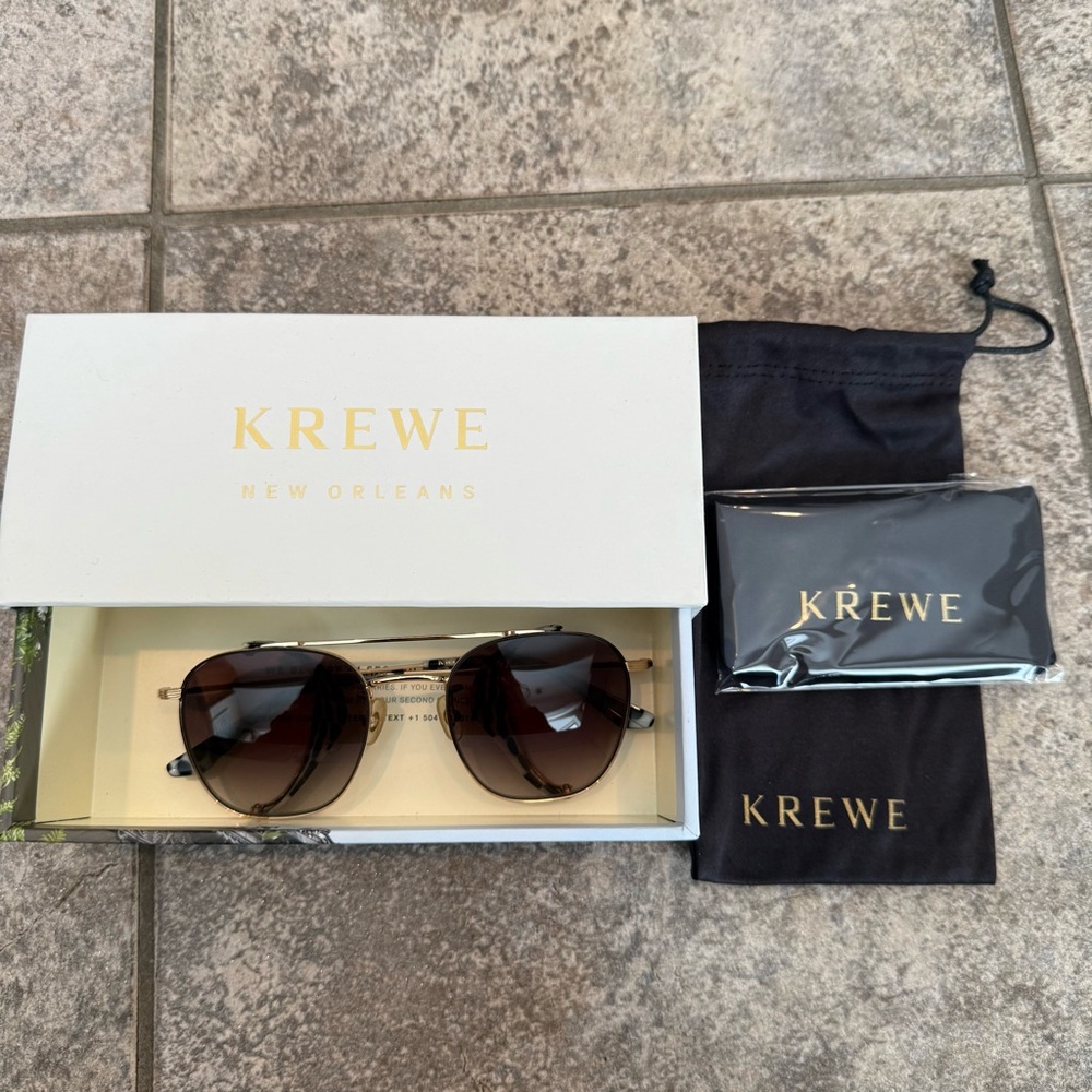 KREWE Earhart Blinker Sunglasses 24K + PLUME
